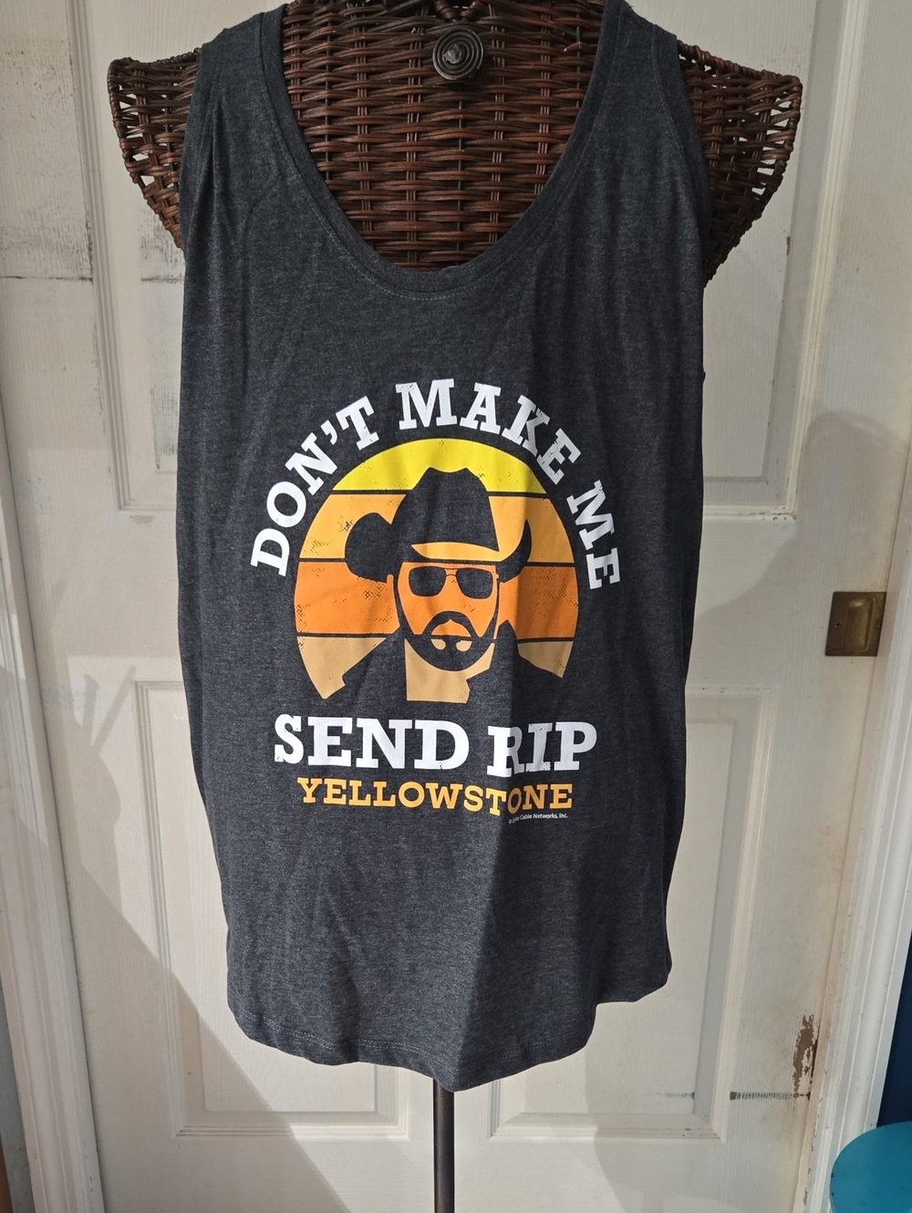 Yellowstone Graphic Tank Top - Dark Gray-Size XL